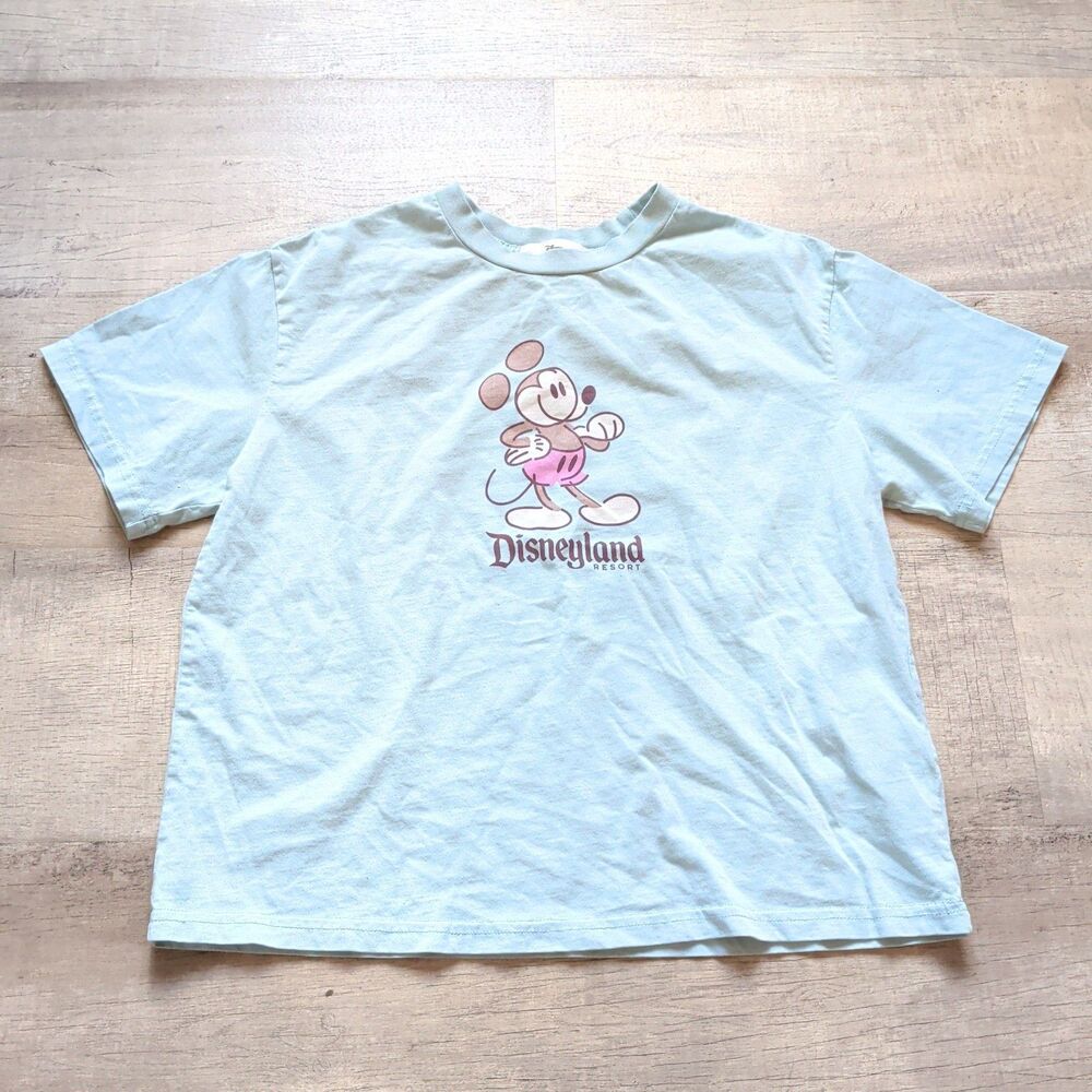 Disney Mickey Mouse Genuine Mousewear Aquamarine Crop Shirt for Women Size M